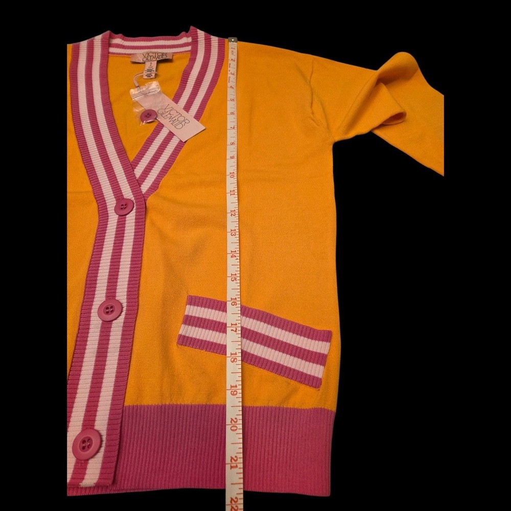 NWT Victor Glemaud Orange‎ Pink Cardigan Size S - Picture 5 of 5